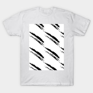 Black oblique stripes on a white background T-Shirt